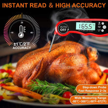 Load image into Gallery viewer, Instant Read Meat Thermometer Upgraded Instant Read Meat Thermometer 2-in-1 Ultra Fast Digital Meat Thermometer for Cooking Oven Safe Food Thermometer Waterproof Ultra Fast Digital Food Water Milk Thermometer for Outdoor Cooking BBQ and Kitchen
