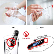 Load image into Gallery viewer, Instant Read Meat Thermometer Upgraded Instant Read Meat Thermometer 2-in-1 Ultra Fast Digital Meat Thermometer for Cooking Oven Safe Food Thermometer Waterproof Ultra Fast Digital Food Water Milk Thermometer for Outdoor Cooking BBQ and Kitchen
