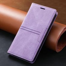 Load image into Gallery viewer, Iphone Wallet Skin Friendly Magnetic Flip With Card Slot Leather Case For iPhone 14 Pro Max 13 12 11 Modern Purple Genuine Leather Detachable Magnetic Flip Cover with Card Holders
