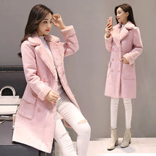Load image into Gallery viewer, Women's Long Lambswool Coat - Korean Winter Style - # WOAA21510024
