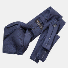 Load image into Gallery viewer, Soave - Silk Jacquard Tie - Midnight Blue
