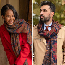 Load image into Gallery viewer, Uffizi - Wool Scarf - Indigo Blue

