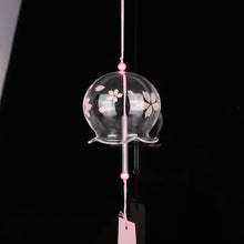 Load image into Gallery viewer, Japan Style Hand-paint Sakura Glass Wind Chimes Creative Gifts Painted Window &amp; Door Hanging Bells Decorations Hanging Wind Chime Pendant Label Chimes Wind Bells Gift For Mom Home
