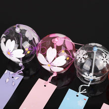 Load image into Gallery viewer, Japan Style Hand-paint Sakura Glass Wind Chimes Creative Gifts Painted Window &amp; Door Hanging Bells Decorations Hanging Wind Chime Pendant Label Chimes Wind Bells Gift For Mom Home

