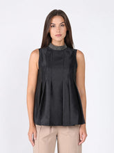 Load image into Gallery viewer, Jeweled High Neck Pleated Sleeveless Top
