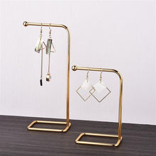 Load image into Gallery viewer, Jewelry Display Holder Metal Earring Storage Rack Jewelry Organizer Holder Earring Necklace Pendants Organizer Display Stand Jewelry Stand Display Necklace Holder Plated Metal Tabletop Jewelry Organizer
