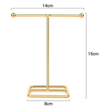 Load image into Gallery viewer, Jewelry Display Holder Metal Earring Storage Rack Jewelry Organizer Holder Earring Necklace Pendants Organizer Display Stand Jewelry Stand Display Necklace Holder Plated Metal Tabletop Jewelry Organizer
