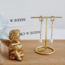 Load image into Gallery viewer, Jewelry Organizer Wooden Rack Bracelet Earring Holder Display Decoration Stand Earring Support Display Decoration Rack Small Jewelry Display Holder T-Shaped Iron Fashion Home Bracelet Pendant Jewelry Storage Shelf Stand for Woman Girls
