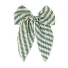 Load image into Gallery viewer, Juniper Stripe Darling Hair Bow
