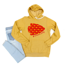 Load image into Gallery viewer, Kansas City Mustard Arrowhead Hearts Tee OR Sweatshirt
