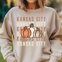 Load image into Gallery viewer, Kansas City Fall Pumpkins Crew Sweatshirt
