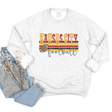 Load image into Gallery viewer, Kansas City Football Stripes Hoodie or Crew Sweatshirt
