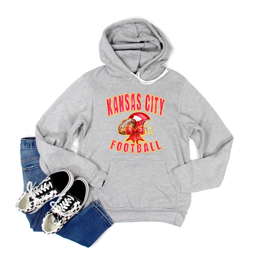 Kansas City Football Watercolor Bow Tee OR Sweatshirt
