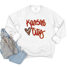 Load image into Gallery viewer, Kansas City Layered Heart Football Tee or Sweatshirt
