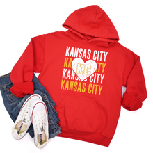 Load image into Gallery viewer, Kansas City Repeat Heart Grunge Tee OR Sweatshirt
