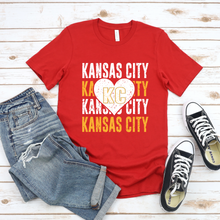 Load image into Gallery viewer, Kansas City Repeat Heart Grunge Tee OR Sweatshirt
