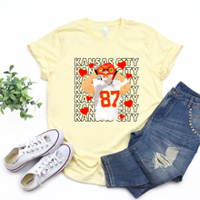 Load image into Gallery viewer, Kansas City Repeat Kelce Hearts Tee OR Sweatshirt
