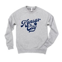 Load image into Gallery viewer, Kansas City Navy Script Tee OR Sweatshirt
