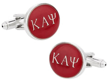 Load image into Gallery viewer, Kappa Alpha Psi Red Silver Fraternity Cufflinks
