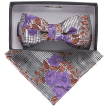 Load image into Gallery viewer, Vittorio Farina Boy&#39;s Designer Floral Print Print Bow Tie &amp; Pocket Square
