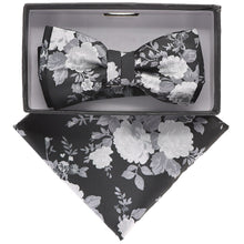 Load image into Gallery viewer, Vittorio Farina Boy&#39;s Designer Floral Print Print Bow Tie &amp; Pocket Square
