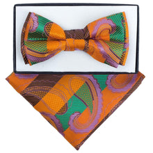 Load image into Gallery viewer, Vittorio Farina Boy&#39;s Designer Floral Print Print Bow Tie &amp; Pocket Square
