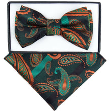 Load image into Gallery viewer, Vittorio Farina Boy&#39;s Designer Floral Print Print Bow Tie &amp; Pocket Square
