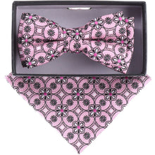 Load image into Gallery viewer, Vittorio Farina Boy&#39;s Designer Floral Print Print Bow Tie &amp; Pocket Square
