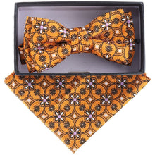 Load image into Gallery viewer, Vittorio Farina Boy&#39;s Designer Floral Print Print Bow Tie &amp; Pocket Square
