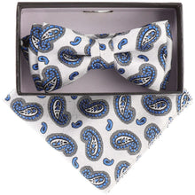Load image into Gallery viewer, Vittorio Farina Boy&#39;s Designer Floral Print Print Bow Tie &amp; Pocket Square

