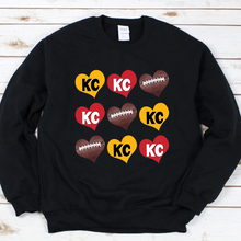 Load image into Gallery viewer, KC 9 Heart Footballs Tee OR Sweatshirt
