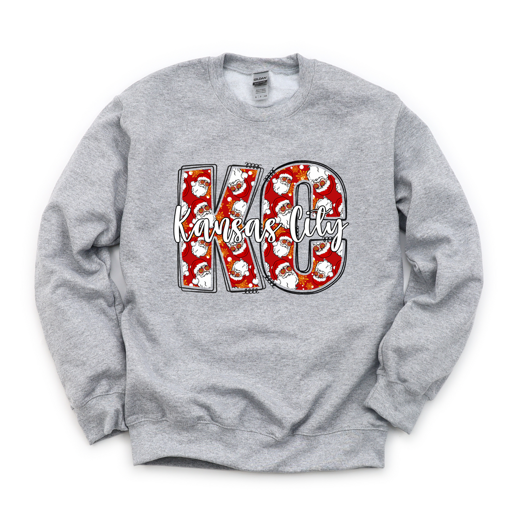 KC Block Santa Tee or Sweatshirt