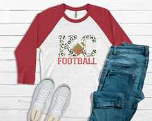 Load image into Gallery viewer, KC Football Leopard Raglan Tee
