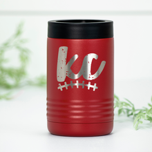 Load image into Gallery viewer, KC Football Laces Engraved Can Cooler

