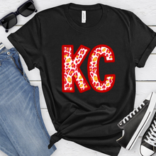 Load image into Gallery viewer, KC Leopard Football Faux Embroidery Tee OR Sweatshirt
