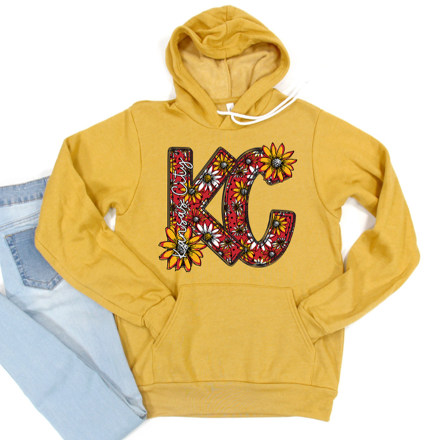 KC Red Gold Sunflowers Tee OR Sweatshirt