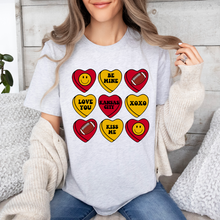 Load image into Gallery viewer, KC Valentine Football Hearts Tee or Sweatshirt

