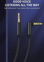 Load image into Gallery viewer, AUX Cable Jack 3.5mm Audio Jack Speaker Audio Cable Stereo Aux Cord 90 Degree Right Angle Aux Cable Compatible Cable For Headphones Car Tablets Speakers
