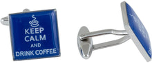 Load image into Gallery viewer, Keep Calm Coffee Cufflinks

