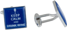 Load image into Gallery viewer, Keep Calm Wine Cufflinks
