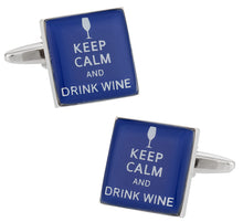 Load image into Gallery viewer, Keep Calm Wine Cufflinks
