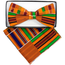 Load image into Gallery viewer, Vittorio Farina Kente Bow Tie &amp; Pocket Square
