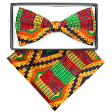 Load image into Gallery viewer, Vittorio Farina Kente Bow Tie &amp; Pocket Square
