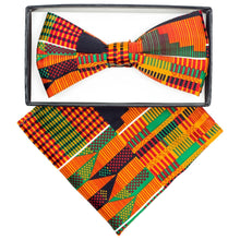 Load image into Gallery viewer, Vittorio Farina Kente Bow Tie &amp; Pocket Square
