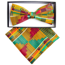 Load image into Gallery viewer, Vittorio Farina Kente Bow Tie &amp; Pocket Square
