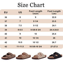 Load image into Gallery viewer, Women's Cork Footbed Slide Sandal, Comfortable Summer Beach Sandals with Adjustable Buckle 7.5 Stone - # GIAA73510007
