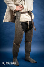 Load image into Gallery viewer, Chainmail Chausses Flatring Riveted 6mm Steel Oiled
