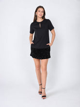 Load image into Gallery viewer, Keyhole Neck Bow Tie Sequin Embellished Dress
