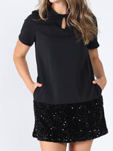 Load image into Gallery viewer, Keyhole Neck Bow Tie Sequin Embellished Dress

