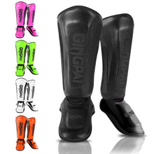 Load image into Gallery viewer, Kickboxing Boxing Shin Guard Pads Muay Thai Martial Arts Sanda Wushu Leg Protector Taekwondo Ankle Guards
